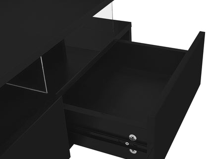 Lift Top Coffee Table With 2 Drawers, Hidden Space And LED Lights For Living Room