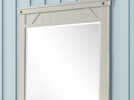 Industrial Farmhouse Mirror - White