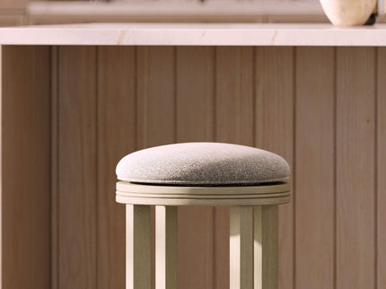 Backless Swivel Stool With Upholstered Seat