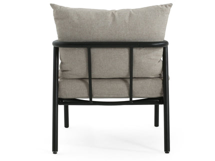 Leora - Modern Minimalist Round Tube Sofa Chair With Cushions - Beige / Black