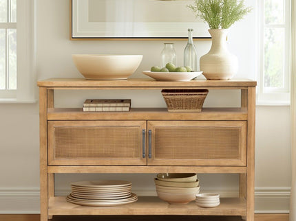 Naomi - 2 Door Storage Console Table With Ample Shelving - Natural