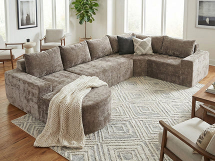 Modular Cloud Sectional Sofa Set, U-Shaped Upholstered Couch With Deep Seat