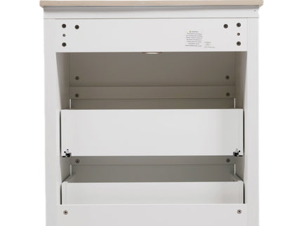 Freestanding Bathroom Vanity With Ceramic Sink, 2 Full Extension Drawers