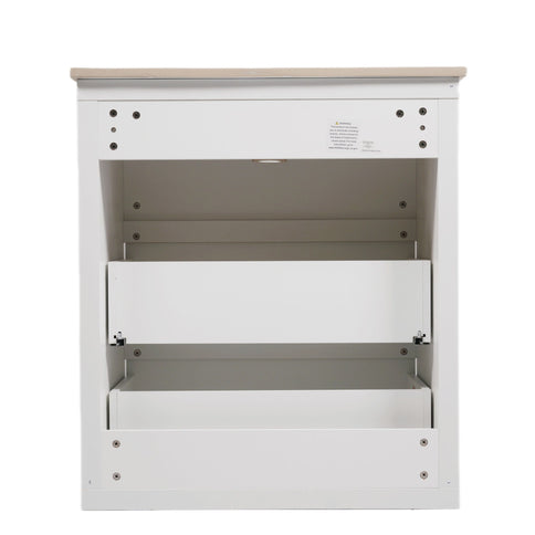 Freestanding Bathroom Vanity With Ceramic Sink, 2 Full Extension Drawers