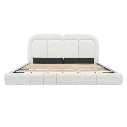 Upholstered Platform Bed With Tufted Headboard