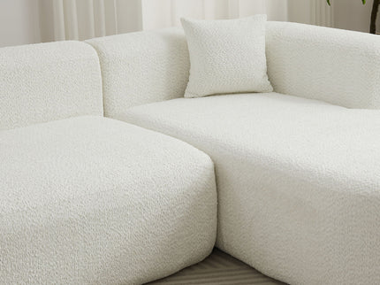 L - Shape Boneless Cloud Couch With 2 Throw Pillows For Living Room