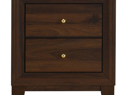 Anza - 2 Drawer Nightstand Bedside Table With Smooth Storage - Walnut