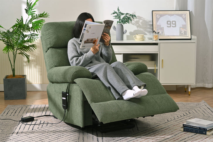 Oversized Power Lift Recliner Chai With Remote Control, Side Pocket, Spacious Seat
