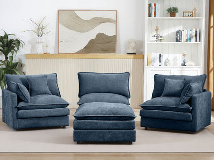 Modular L-Shaped Sectional Sofa With Movable Ottoman