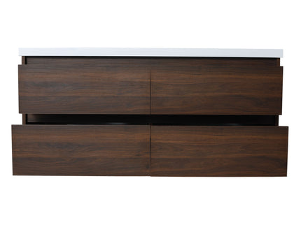 Modern Floating Bathroom Vanity With Dual Resin Sink, Soft Close Drawers