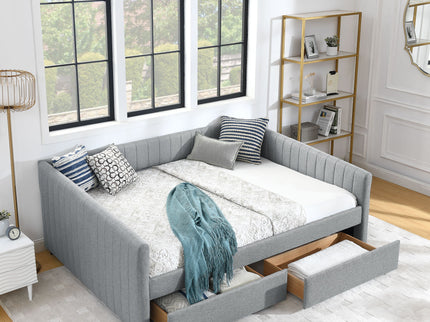 Upholstered Queen Daybed With 2 Drawers