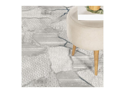 Geometrix - 5'3" X 7'3" Area Rug, Geometric 3D Effect - Gray / Ivory