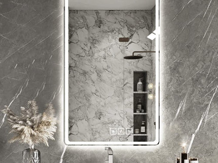 Bathroom Mirror Vanity Mirrors With Front Lights, Wall Mounted, Anti-Fog, Frameless, Horizontal Or Vertical