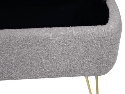 Storage Ottoman Bench For End Of Bed Legs, Modern Camel Faux Fur Entryway Bench Upholstered Padded With Storage For Living Room Bedroom