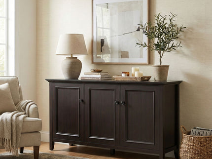 Amherst - Wide 3 Door Storage Cabinet - Hickory Brown
