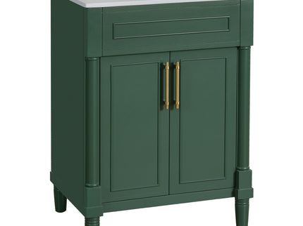 Bathroom Vanity With Integrated Sink, 2 Door Cabinet, Single Sink For Small To Medium Bathrooms