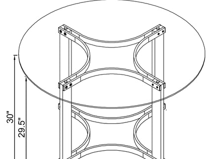 Uptown - 5 Piece Round Dining Set - Chrome