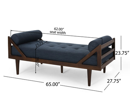 Chic Contemporary Chaise Lounge With Button Tufting And Bentwood Structure