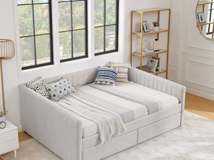 Upholstered Queen Daybed With 2 Drawers