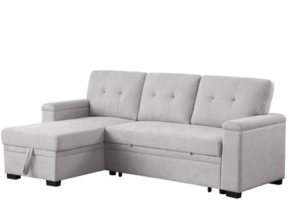 Lucca II - 84.5"W Reversible Sleeper Sectional Sofa with Storage Chaise
