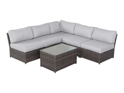 Comfortable Modern Patio Rattan Sectional Set With Cushions