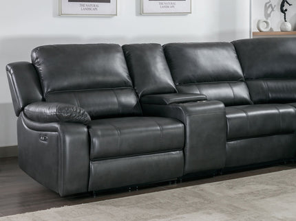 Power Reclining Sectional Sofa With 3 Adjustable Recliners, USB Ports & Cup Holders, Oversized Seating For Living Room - Black