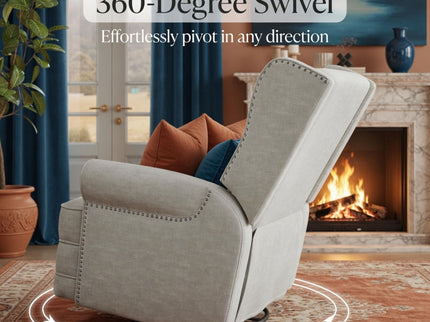 Extra Wide Swivel Recliner Glider Chair With Footrest