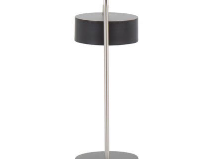 Puck - Contemporary Table Lamp - Nickel / Black