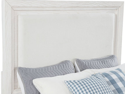 Inverness - Queen Upholstered Panel Bed With Padded Headboard Frame - White