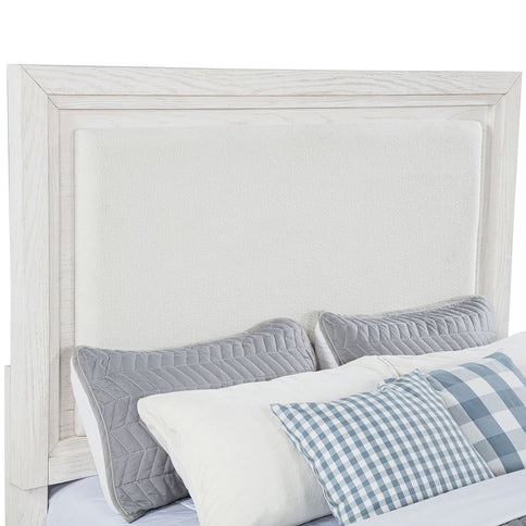 Inverness - Queen Upholstered Panel Bed With Padded Headboard Frame - White