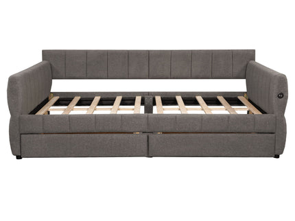 Upholstered Platform Bed With USB Charging