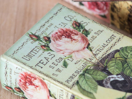 Book Boxes With Birds, Flowers, And Handwriting Design (Set of 4) - Multi