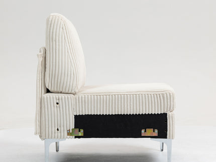 Single Couch Modular Armless Accent Chair With Back Cushion