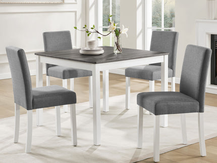 5 Piece Dining Table Set With 4 Chairs For Kitchen - Gray / White