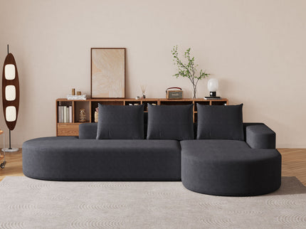Modern Curved Sofa, L-Shaped Modular Sectional Set With 3 Pillows