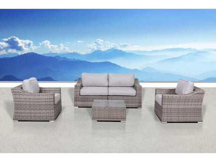 Outdoor Wicker Conversation Set With Cushions, All Weather