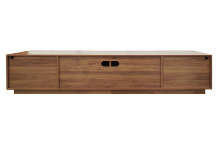 TV Stand, Entertainment Center & Fluted Door & Cable Management, Soft Closing Hinges - Walnut