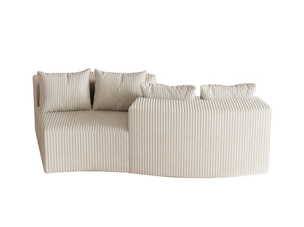 Curved Sectional Sofa With 4 Pillows, Modular Semi Circular Design