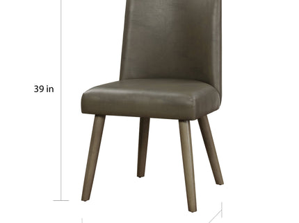 Waylon - Synthetic Leather Side Chair (Set of 2) - Gray / Oak