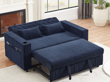 Pull-Out Sofa Bed Convertible Couch With Adjustable Backrest For Living Room
