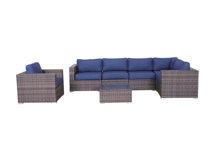 Wicker Seating Group Set With Table And Cushions