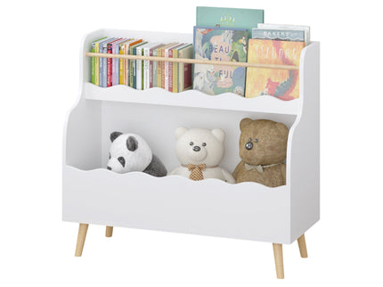 Kids Bookcase, Children Book Organizer Toy Storage Cabinet - White