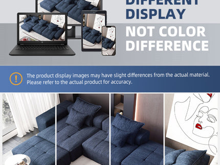 Modern Oversized Diy Combination Modular Sectional Sofa & Pillows