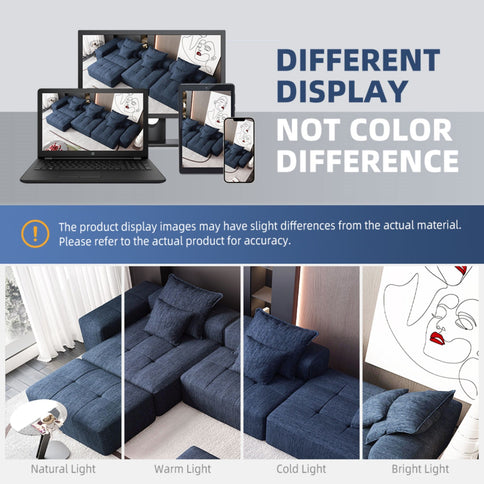 Modern Oversized Diy Combination Modular Sectional Sofa & Pillows