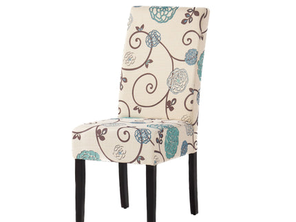 Contemporary Dining Chair Set With Rubberwood Legs - White / Blue