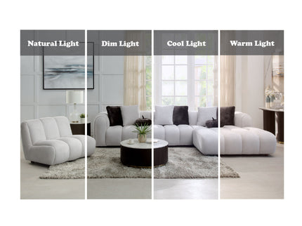 Manilla - Sectional Sofa With Chair - Ivory White