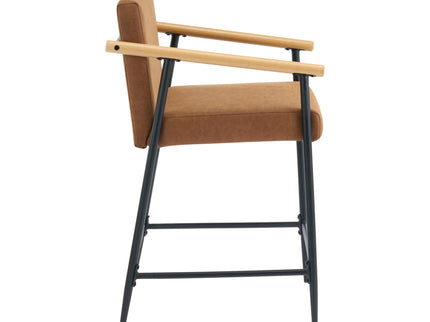 Mid Century Modern Counter Stool Set With Iron Frame