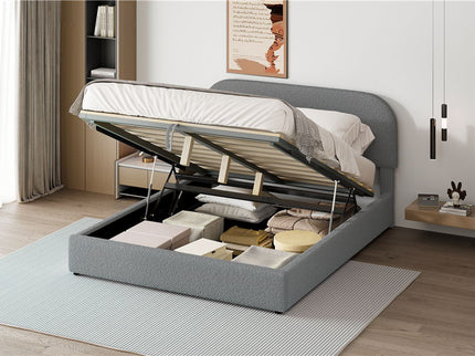 Upholstered Platform Bed With Hydraulic Storage System