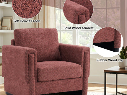 Upholstered Accent Armchair With Square Arm