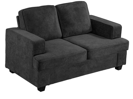 Modern Loveseat, Comfortable 2 Seater Couch With Deep Seating, Loose Back Cushions, Wide Arms